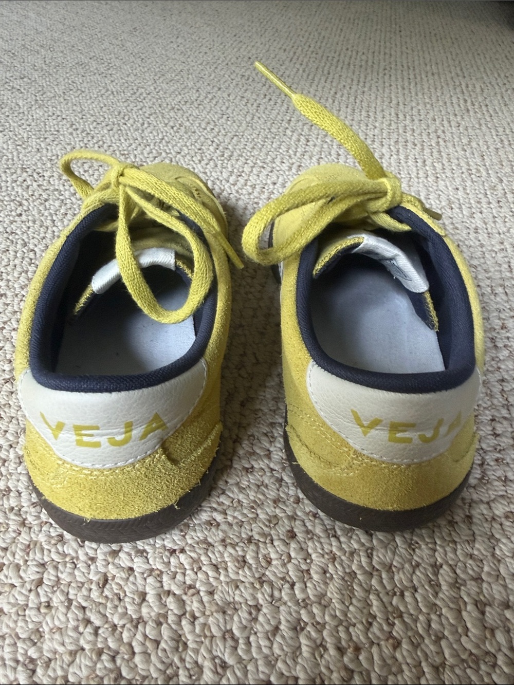 Veja Volley O.T. Women’s Suede Neon/Pea Green Casual Sneakers - Picture 3 of 9